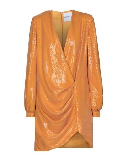 Halpern Orange Sequined Minidress