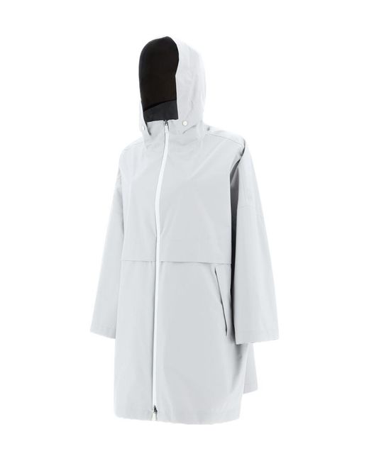 Herno White Hooded Zip Coat