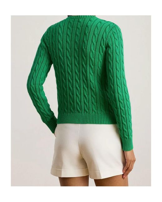 Ralph Lauren Green Cable Knit Button Cardigan