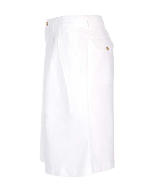 Comme des Garçons White Comme Des Garçons Shirt Knee-Length Twill Shorts for men