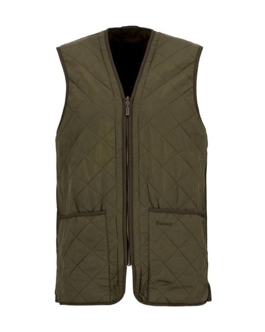 Barbour Green Reversible Quilted Zipped Gilet for men