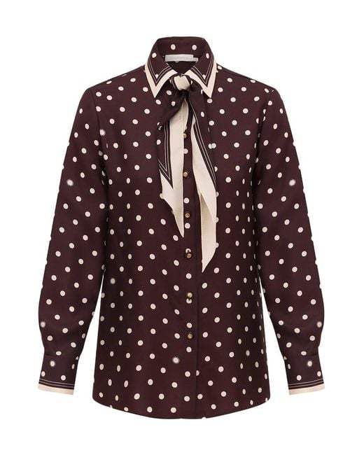 Zimmermann Purple Dot Relaxed Shirt