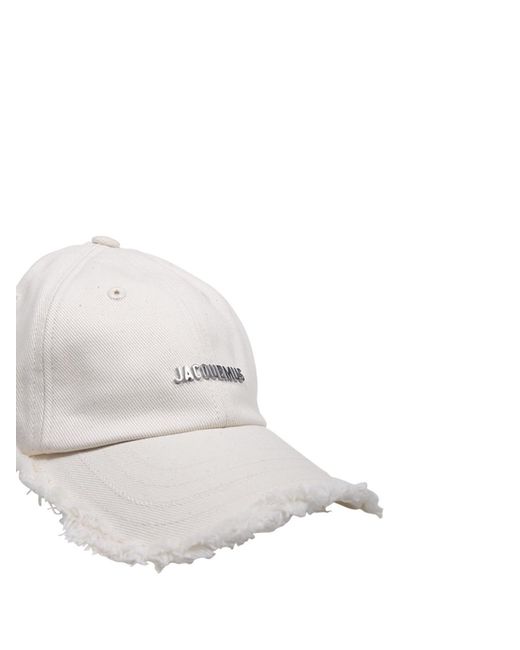 Jacquemus White The Artichaut Curved Peak Cap for men