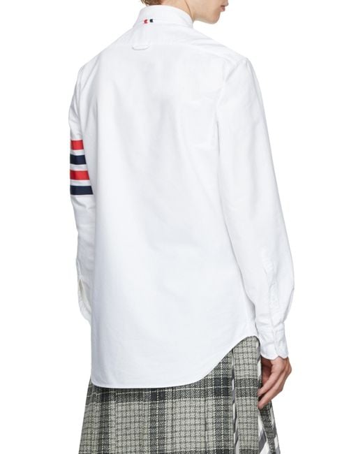Thom Browne White 4-Bar Stripe Shirt for men