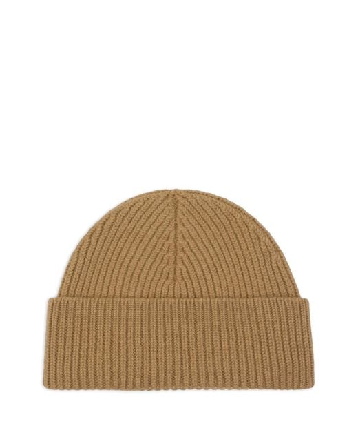 AMI Brown Ami De Coeur Wool Beanie for men