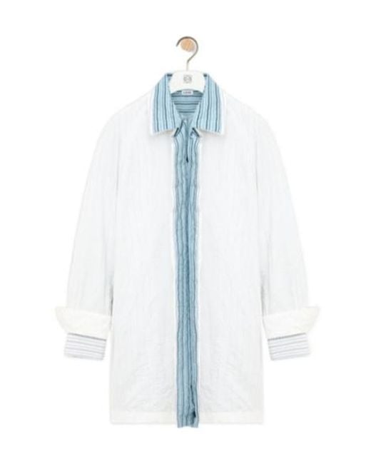Loewe Blue Pleated Panel Shirt Dress