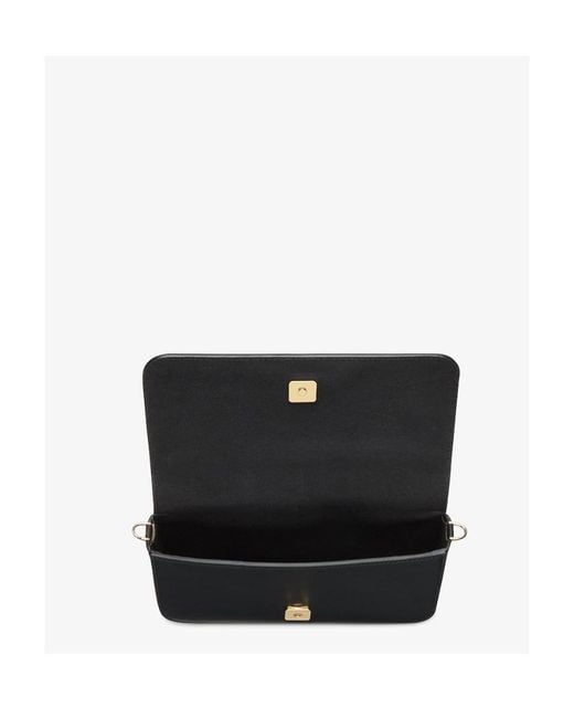 Fendi Black Graphy Logo Lettering Chain-Link Wallet
