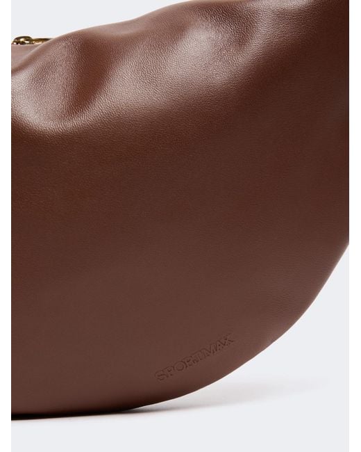 Sportmax Brown Nappa Leather Hobo Bag