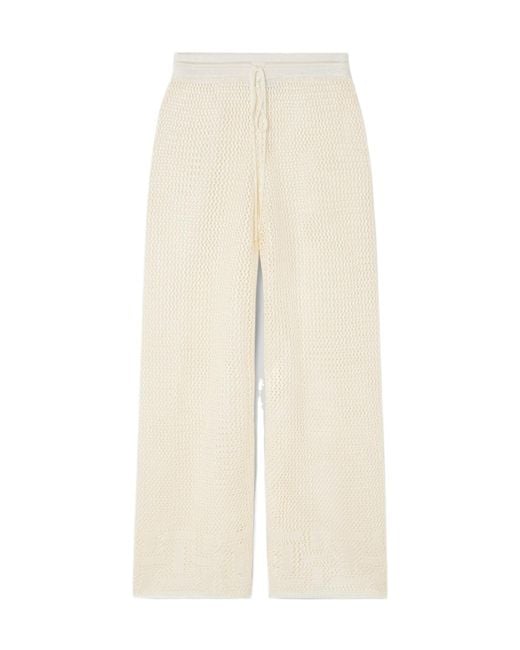 Calle Del Mar White Loose Mesh Long Pants