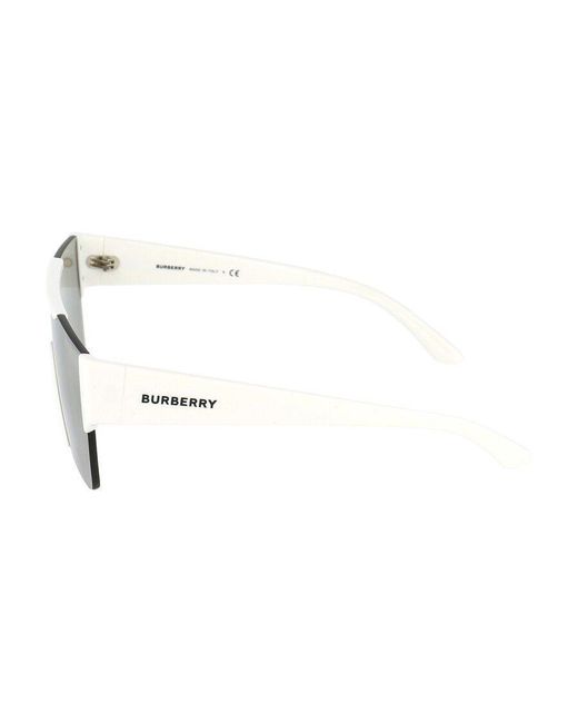 Burberry White Eyewear Shield Frame Sunglasses for men