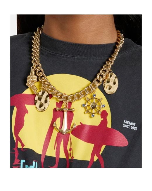 Rabanne Metallic Charm Necklace