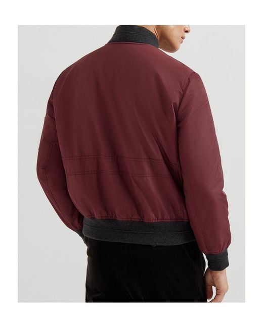 Brunello Cucinelli Red Padded Bomber Jacket for men