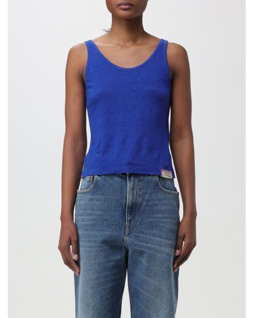 Golden Goose Deluxe Brand Blue Logo Patch Tank Top