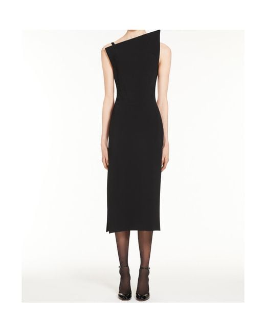 Sportmax Black Asymmetric Midi Dress