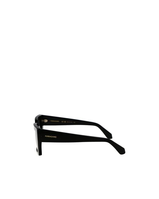 Ferragamo Black Ferragamo Eyewear Rectangular Frame Sunglasses