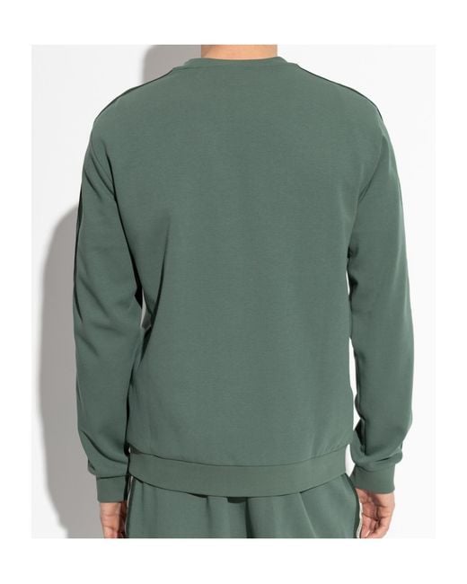 EA7 Green Logo Patch Crewneck Sweatshirt for men