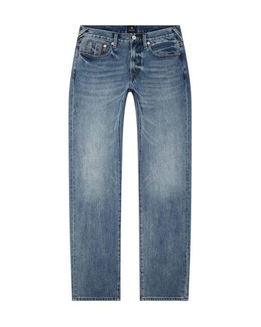 Paul Smith Blue Relaxed Tapered-Fit Vintage-Wash Jeans for men