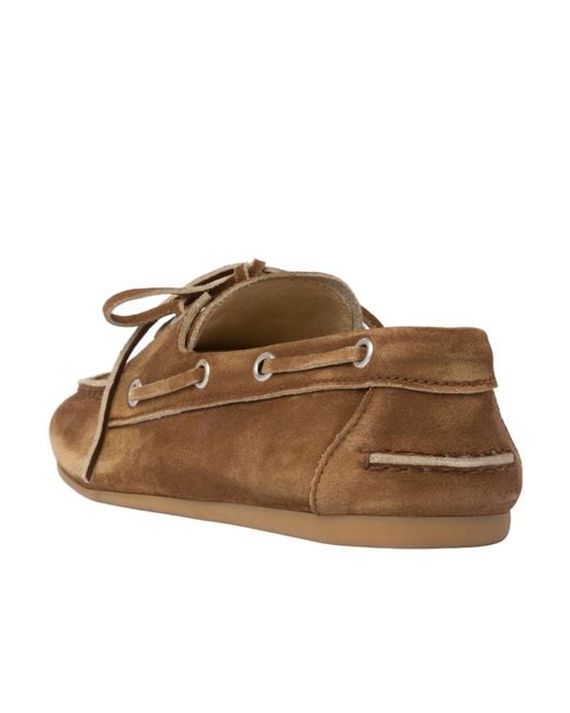 Miu Miu Brown Logo Embossed Loafers