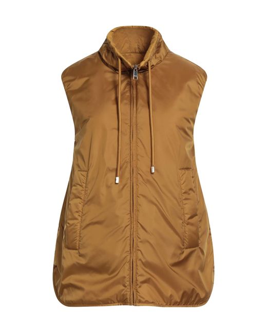Weekend by Maxmara Brown Minimalist Solid-Color Sleeveless Vest