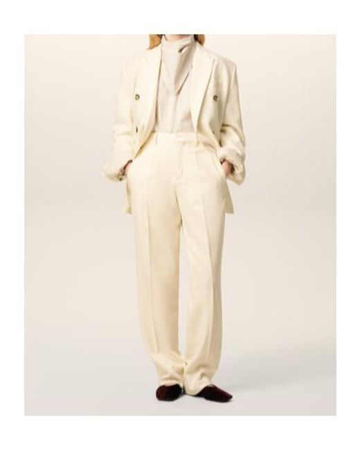 AMI Natural Wide Leg Trousers