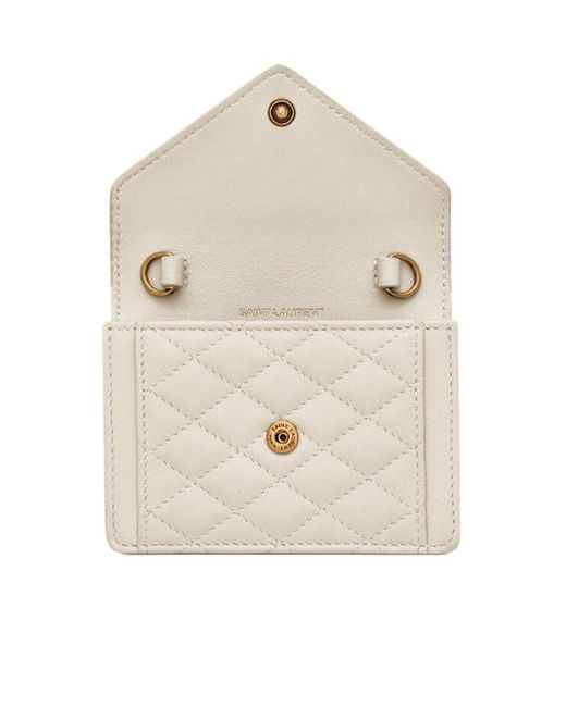 Saint Laurent White Gaby Micro Quilted Bag