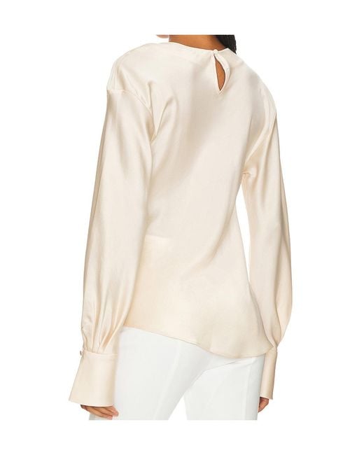 Jonathan Simkhai Natural Raffaella Knotted Long-Sleeve Top