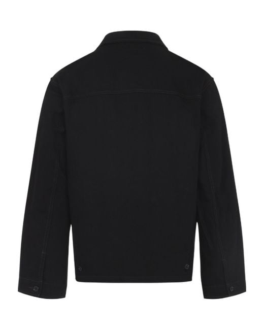 Lemaire Black Pocket Button Overshirt for men