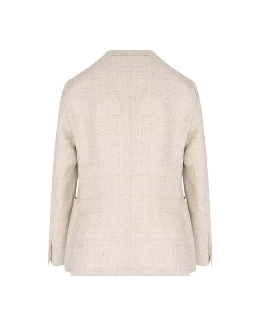 Boss Natural Single-Breasted Linen-Blend Blazer for men