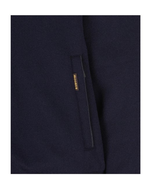 Moorer Black Zip-Up Hooded Jacket for men