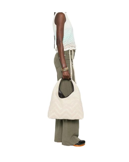 Missoni Natural Zigzag-Pattern Tote Bag