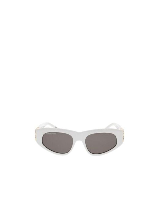 Balenciaga White Eyewear Rectangular Frame Sunglasses