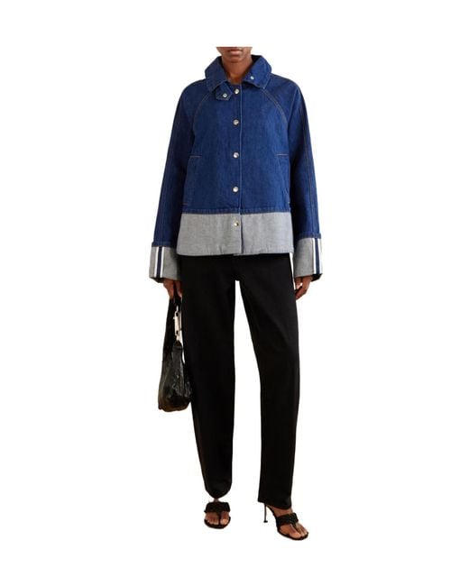 Brandon Maxwell Blue Wells Trapeze Denim Jacket