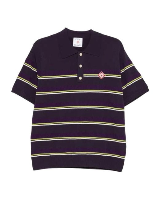 Casablanca Blue Striped Polo Shirt