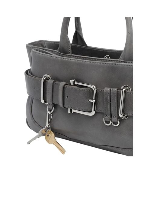 OSOI Black Brocle Mini Belted Tote Bag