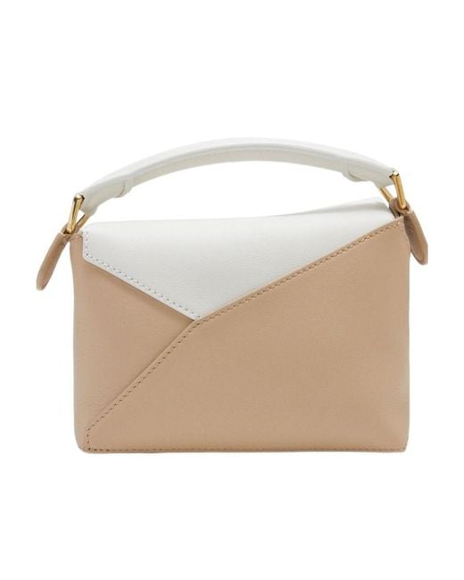 Loewe White Anagram Embossed Mini Puzzle Bag