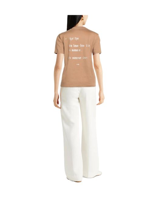 Max Mara Natural Solid Color T-Shirts