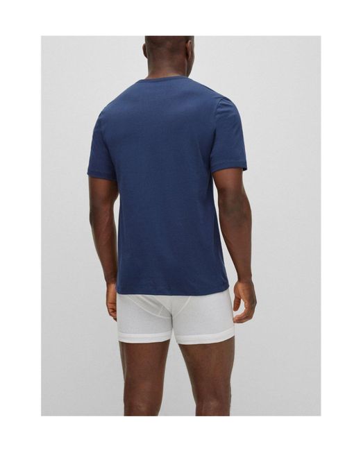 Boss Blue Simple V-Neck T-Shirt for men