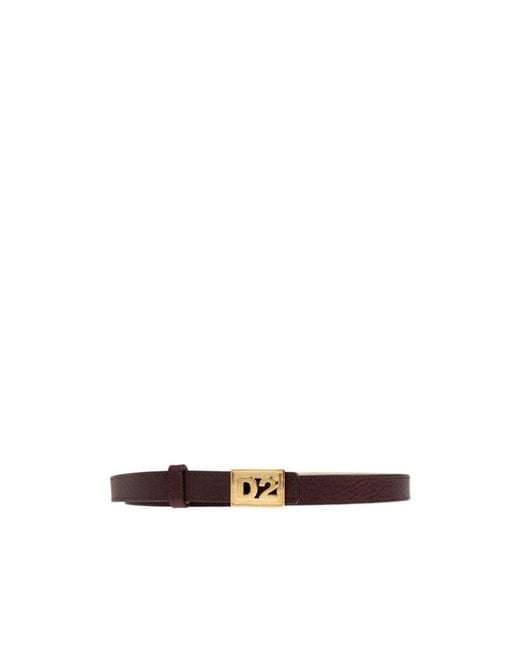 DSquared² White Logo Belt