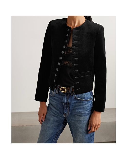 Nili Lotan Black Patti Velvet Casual Jacket