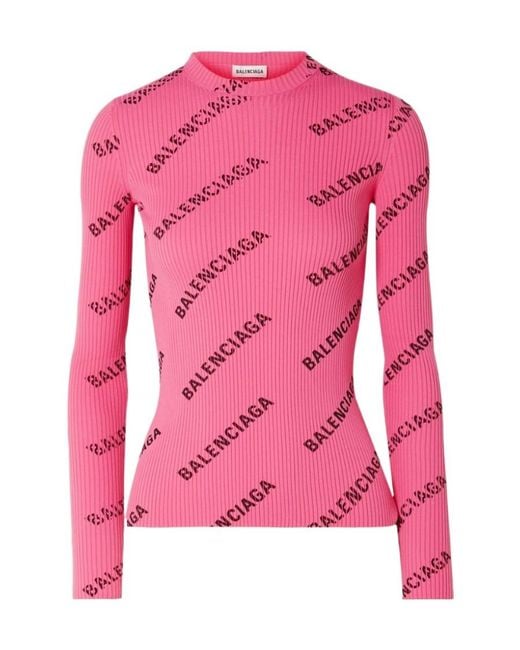 Balenciaga Pink Rib Sweater