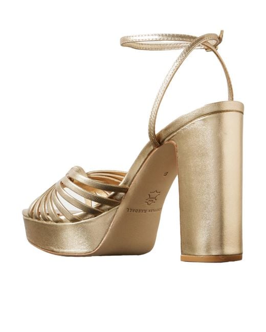 Loeffler Randall Knot-Detail Metallic Leather Sandals