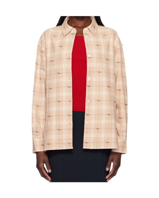 Maison Kitsuné Natural Maison Kitsuné Light Checked Overshirt