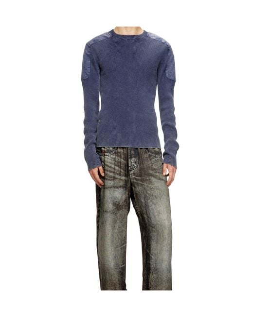 DIESEL Blue K-Martin Knitted Jumper for men