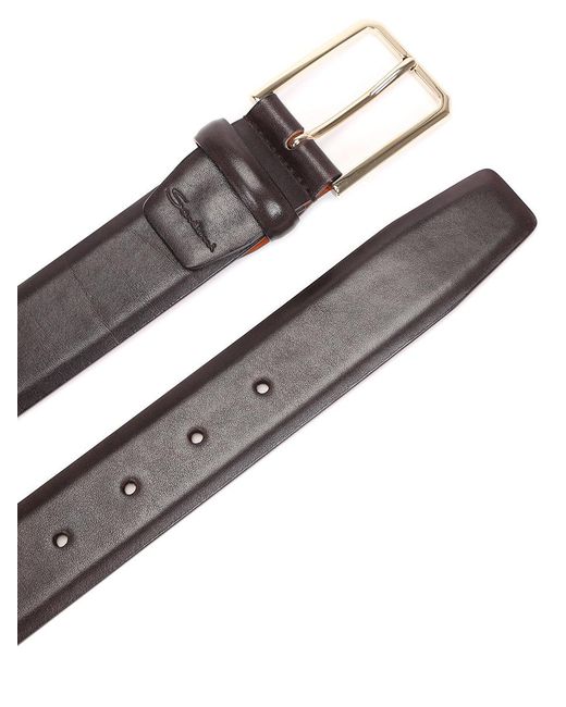 Santoni White Logo Belt for men