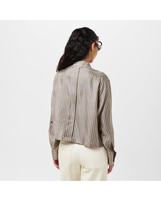 Max Mara Gray Striped Shirt