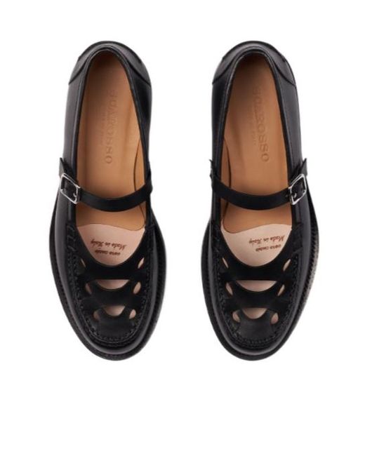 Scarosso Black Minni Buckle Fastened Flat Shoes