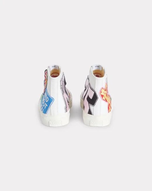 KENZO White High Top Sneakers for men