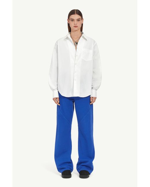 MM6 by Maison Margiela White Cut Out Detailed Buttoned Shirt