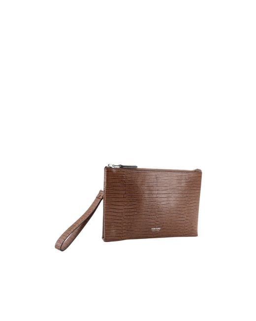 Tom Ford Brown Zip-Around Wallet for men