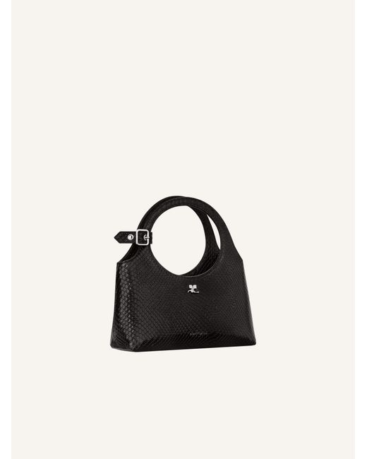 Courreges Black Mini Holy Leather Shoulder Bag